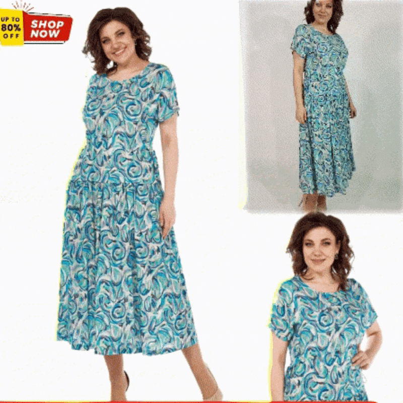 【🔥Най-добра разпродажба】👗🌺【S-5L】Лятна рокля от шифон с щампа