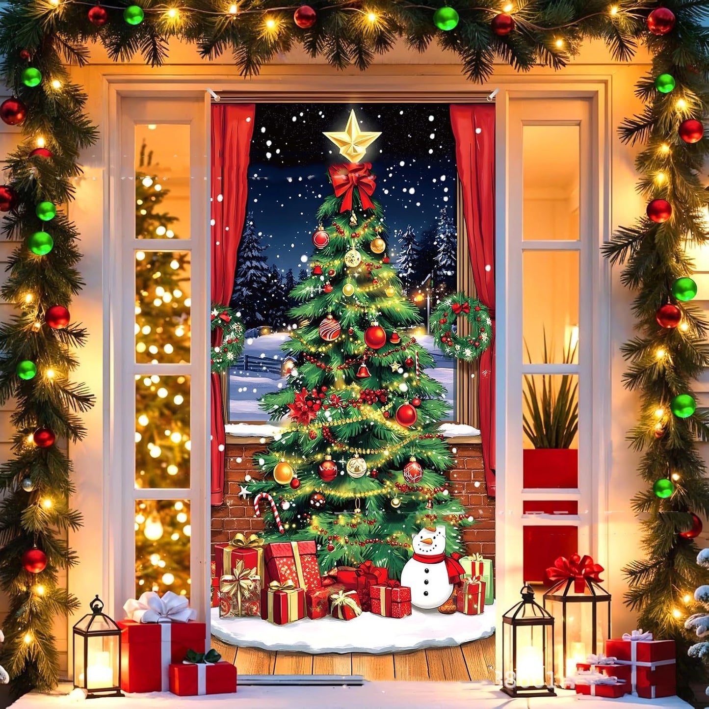 【Купете 1, вземете 1 безплатно】🎄Ранна коледна разпродажба: 50% отстъпка 🎅Коледни украси за врати🎅