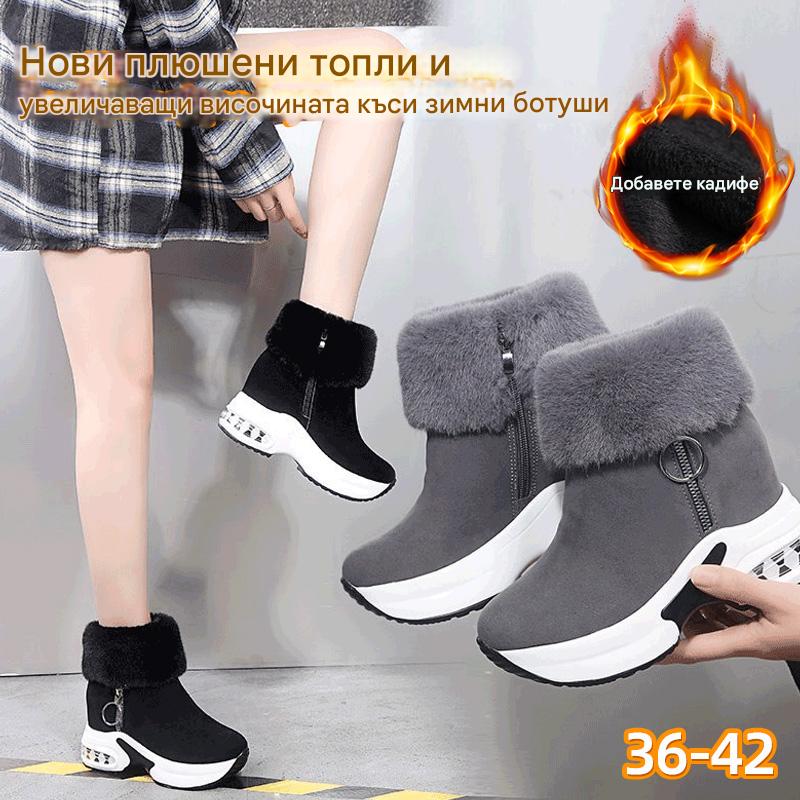 👢【35-43】💕Нови зимни дамски плюшени памучни обувки с дебела подметка