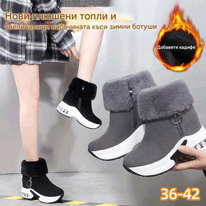 👢【35-43】💕Нови зимни дамски плюшени памучни обувки с дебела подметка
