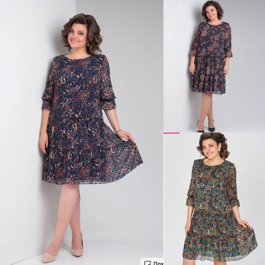 【🥇Най-продавани】💥👗【S-5XL】Нова пролетна рокля с щампа 2025