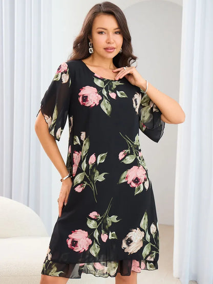 💐【Купете 1, вземете 1】【S-5XL】Елегантна рокля с щампа