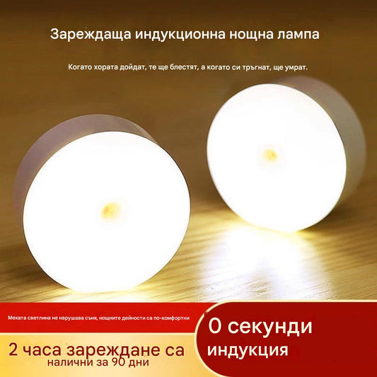 🏡💡【Купи 1, вземи 1】2 броя 42 BGN,Интелигентна LED лампа с човешки сензор, удобна и практична за презареждане