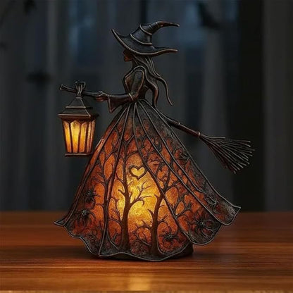 🧙‍‍♀️Лампа за вещица за Хелоуин, уникална декоративна фигурка на настолна лампа, подходяща за декорация на дома, верандата, офиса, партита, може да се използва като подарък за Хелоуин.