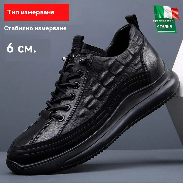 👞【38-48】🐊Луксозни италиански маратонки с крокодилски принт