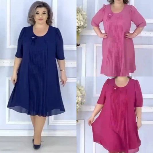 🥰💃【S-5XL】Нова пролетна рокля от висококачествен шифон за 2025 г., елегантна и темпераментна