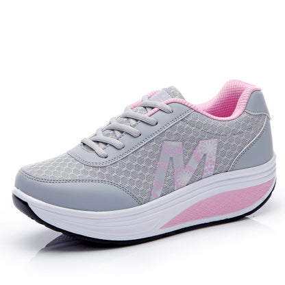 🏆✨👟【35-43】2025 Нови дамски обувки с дебела подметка и мрежеста материя, удобни, дишащи и неплъзгащи се