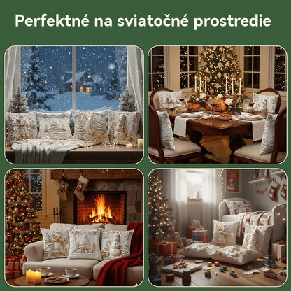 🎅Коледна разпродажба 49% ОТСТЪПКА🎄Калъфка за възглавница с коледна тематика 【Комплект от 4 части】