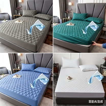 🛏【180*200】Водоустойчив калъф за легло с поларена подплата и памучни щипки, калъф за матрак за спалня.