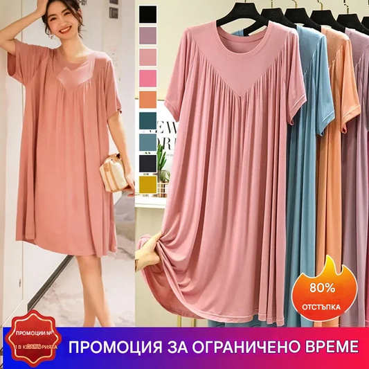 🔥💖【S-4XL】【40-180 кг】Безпроблемна, мека и удобна пижама с къс ръкав