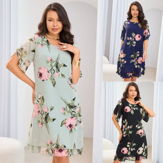 💐【Купете 1, вземете 1】【S-5XL】Елегантна рокля с щампа