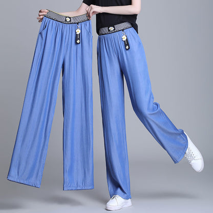👖Гореща разпродажба👖Дънки с висока талия и широки крачоли от ледена коприна