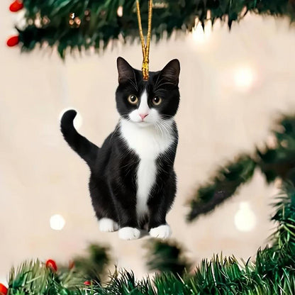 🐱[5 броя] Нов и сладък акрилен медальон с котенце, плоска декорация за огледало за обратно виждане на кола, за интериора на колата