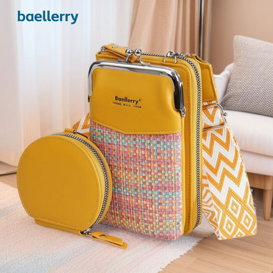 🎁【Купете 1, вземете 1 безплатно】👛Нова чанта за телефон, портфейл и чанта за през рамо от Baellerry в контрастен цвят