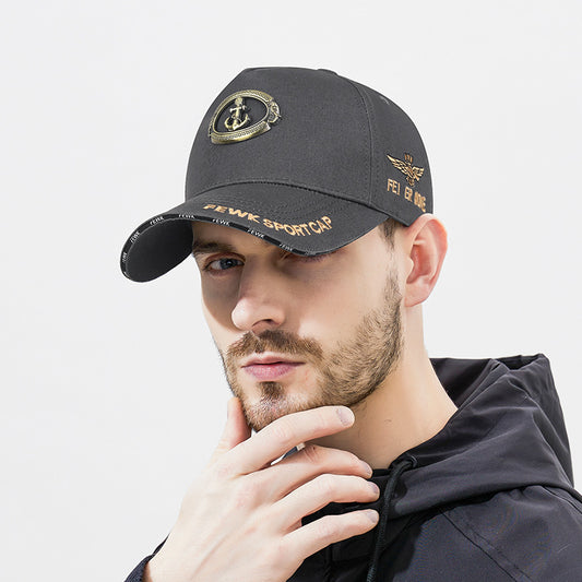 30% ОТСТЪПКА🧢☀️🔥Купете 1, вземете 2 безплатно🔥Оригинална бейзболна шапка с метално лого на Anchor, петпанелен слънчев капак, висока подметка