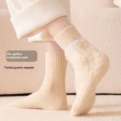 🔥【Купете 3, вземете 3 безплатно】🧦Дебели и топли вълнени чорапи за зимата, супер дебели и топли, еластични, размер 35-42