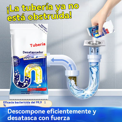 【Compra 3 y llévate 3 gratis】Polvo efervescente limpiador de tuberías｜Disuelve grasa y obstrucciones al instante, elimina olores y sarro, no daña las tuberías, reembolso garantizado