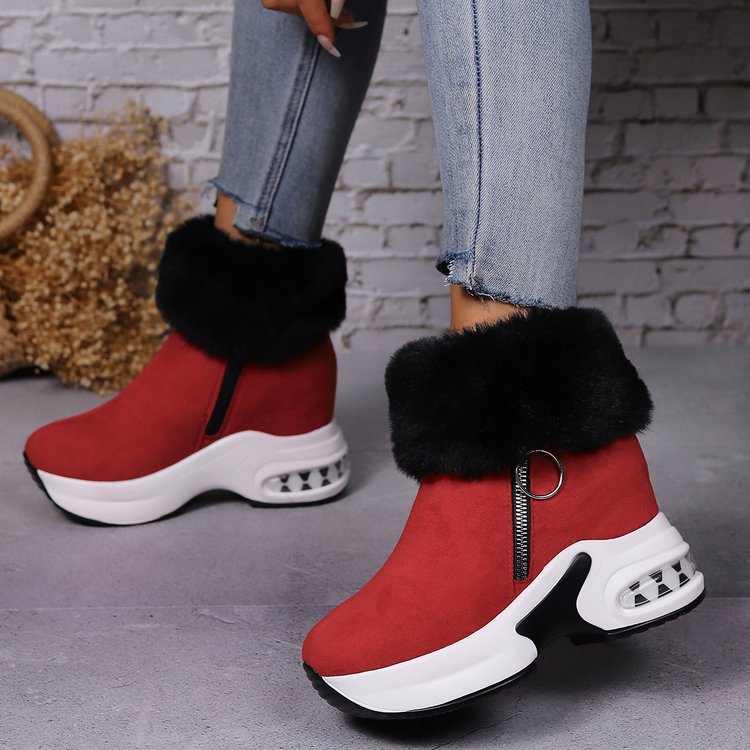 👢【35-43】💕Нови зимни дамски плюшени памучни обувки с дебела подметка