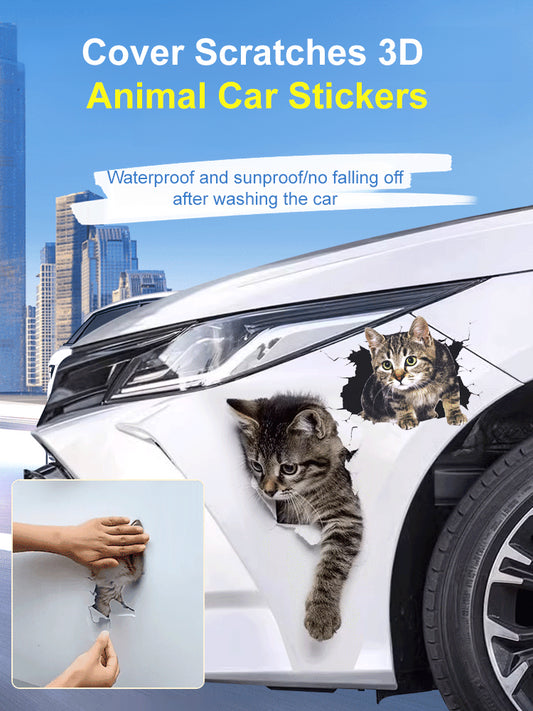 【Купете 1, вземете 1 безплатно】🐱Триизмерен стикер за кола с котка, може да се използва за стенни стикери в банята, спалнята и хола.