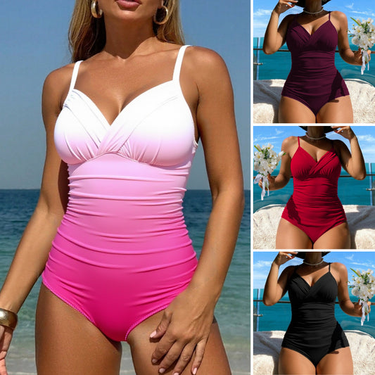 🩱👙【Гореща разпродажба】【S-2XL】Удобен бански от две части с щампа и панделки