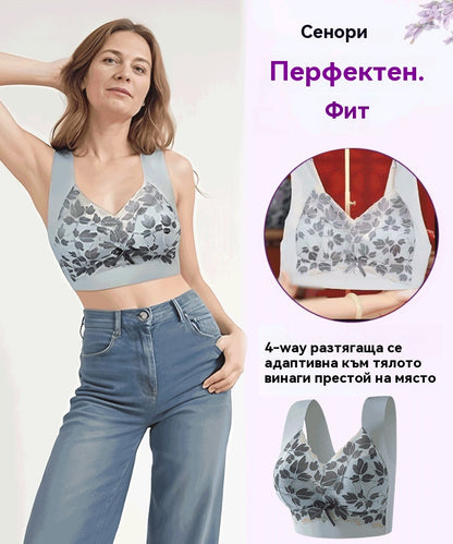 💟【3 бр.】M-4XL Сутиен с дантела, големи размери, без стоманени халки, луксозен красив гръб, секси дишащ безшевен сутиен 【40~100 кг】