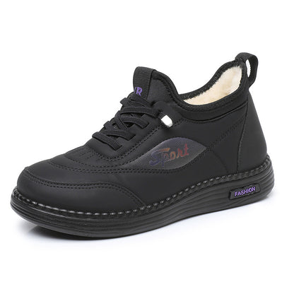 👟【35-41】Нови зимни кадифени и дебели неплъзгащи се обувки за майки, модерни и универсални топли памучни обувки, снежни ботуши с мека подметка