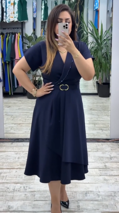 💟【S-5XL】👗 Нова модна рокля, класически дизайн, елегантна и семпла