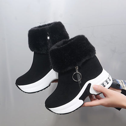 👢【35-43】💕Нови зимни дамски плюшени памучни обувки с дебела подметка