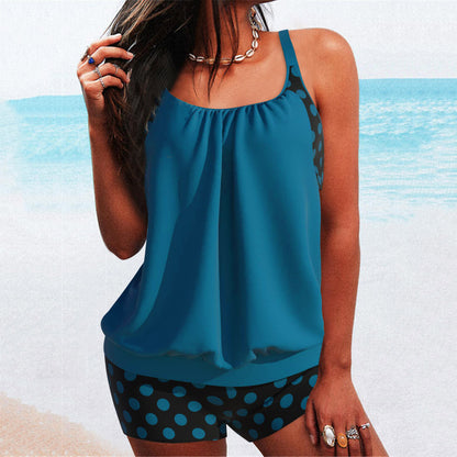 👙【30%OFF】【S-5XL】Дамско двуделно къпане с принт в равна форма