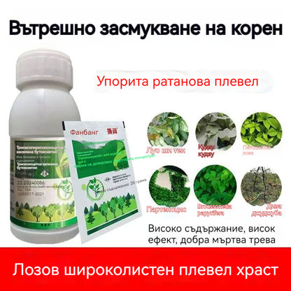 🔥【10 пакетчета】💥Мощен препарат за унищожаване на плевели и кореново гниене💥Предназначен за плевели като лози, бръшлян, пълзящи растения и храсти, той действа в рамките на 6 часа и разрушава синтеза на протеини и пигменти в плевелите!