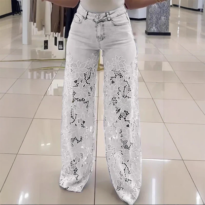 💥 РАЗПРОДАЖБА 💥👖Модерни дънки с дантелени кръпки