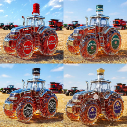 🔥【Купете 1, вземете 1 безплатно】🚜Ретро бутилка вино с селскостопански трактор,🎁🎁Креативни запечатани декорации за бутилки уиски