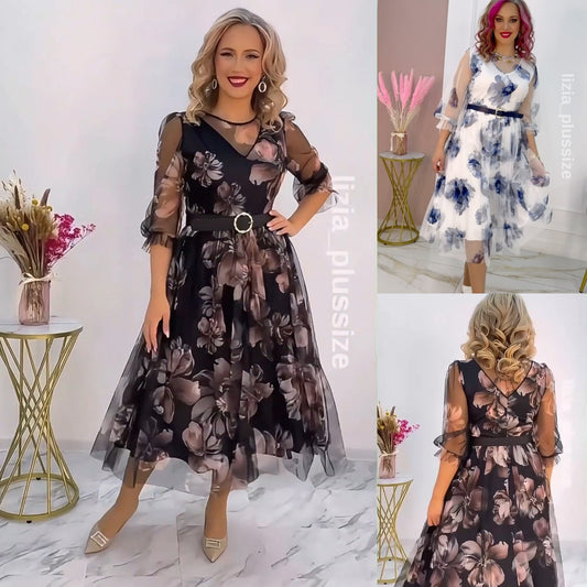 🌸💥【S-5XL】Нова елегантна рокля с щампа