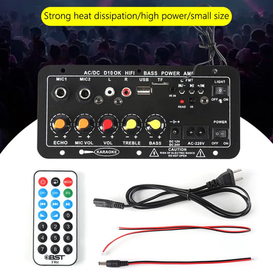 💥🎵【Гореща разпродажба】12V/24V Bluetooth DSP усилвател с екран, TF/USB слот, за автомобилни системи
