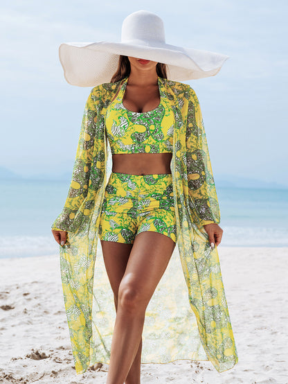 ☀️【Купете 1, вземете 1 безплатно】👙【S-2XL】Висококачествен секси дамски бикини от три части с щампа