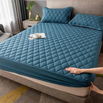 🛏【180*200】Водоустойчив калъф за легло с поларена подплата и памучни щипки, калъф за матрак за спалня.