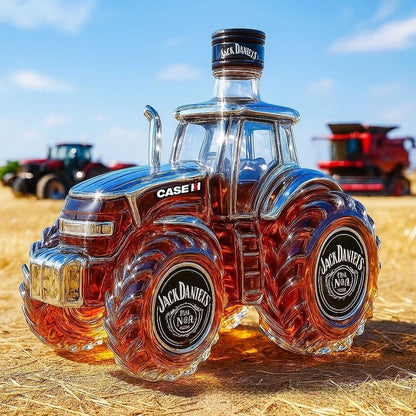 🚜Ретро бутилка вино с селскостопански трактор,🎁🎁Креативни запечатани декорации за бутилки уиски