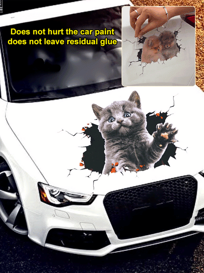 【Купете 1, вземете 1 безплатно】🐱Триизмерен стикер за кола с котка, може да се използва за стенни стикери в банята, спалнята и хола.