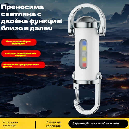 🔥Отлична разпродажба🔥【Купи 1, вземи 1 безплатно】🔥Супер ярък водоустойчив мини фенерче с ключодържател от 1200 лумена