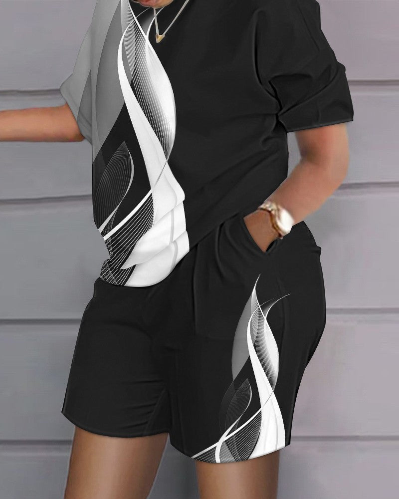 😍  Garnitur casual w stylu hip-hopowym (top + spodenki)