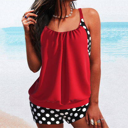 👙【30%OFF】【S-5XL】Дамско двуделно къпане с принт в равна форма
