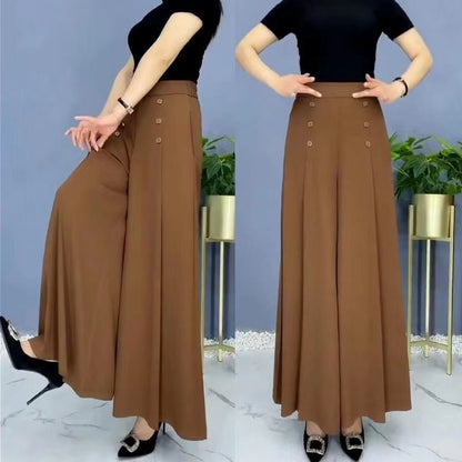 💖【M-5XL】Modna, drapowana spódnica damska z szerokimi nogawkami i wysokim stanem