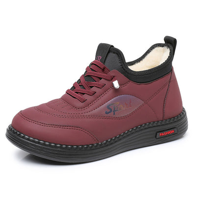 👟【35-41】Нови зимни кадифени и дебели неплъзгащи се обувки за майки, модерни и универсални топли памучни обувки, снежни ботуши с мека подметка