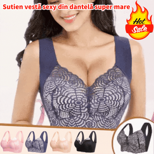 ✨【Пакет от 2 броя】👙【40кг-110кг】Супер голям секси дантелен сутиен 🔥49% отстъпка