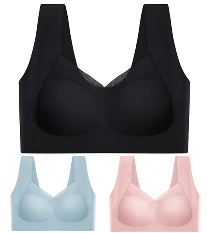 💥【Опаковка от 3】【L-6XL】Висококачествен push-up сутиен, безшевен, модерен и секси, предотвратява увисването